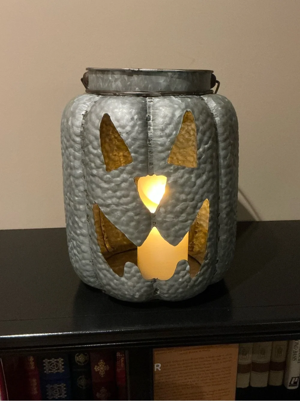 XXL Galvanized Halloween Jack-o-Lantern Luminaria 🎃